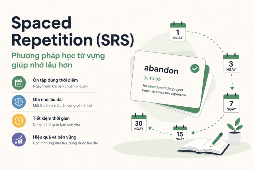 Spaced Repetition (SRS) Là Gì? Phương Pháp Học Từ Vựng Nhớ Lâu Nhất